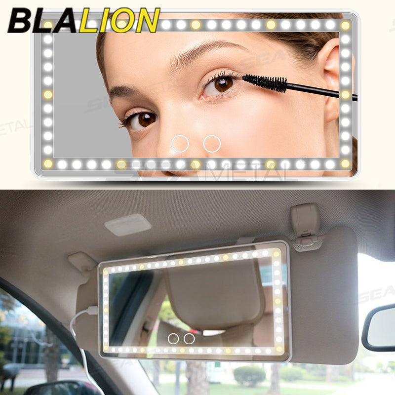 🪞✨ Espejo de Tocador para Auto con Luz LED ✨🚗