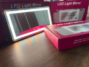 🪞✨ Espejo de Tocador para Auto con Luz LED ✨🚗